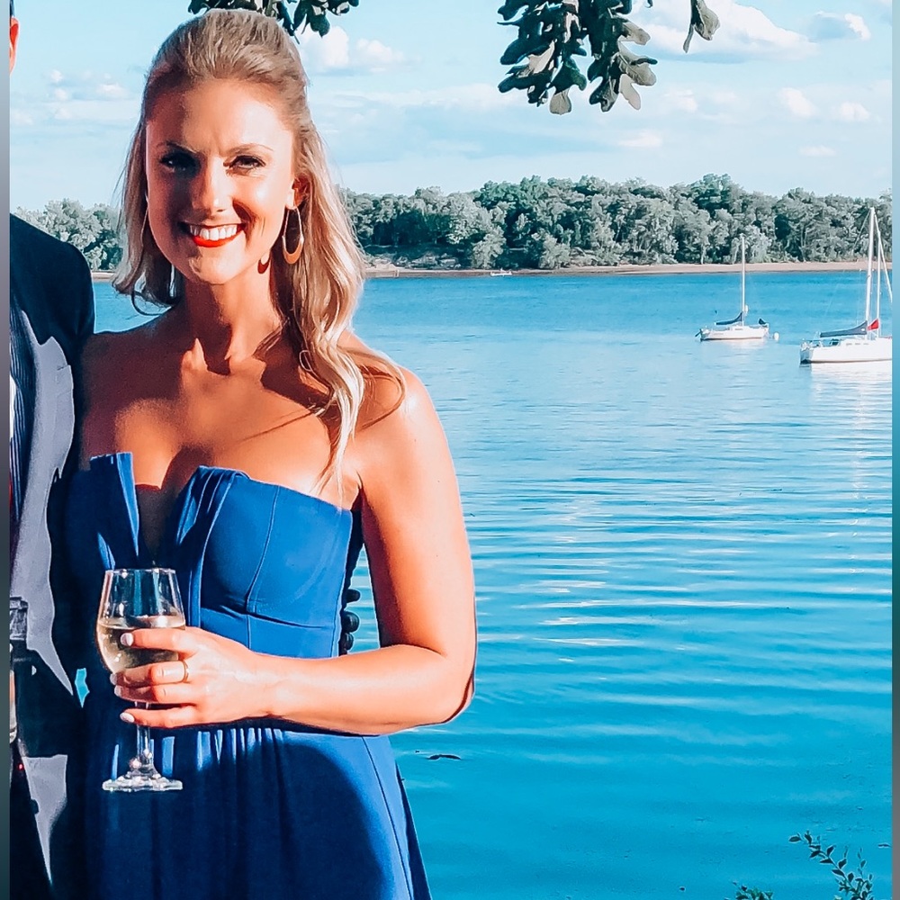 BCBG Silk Starr Dress Royal Blue Size 4